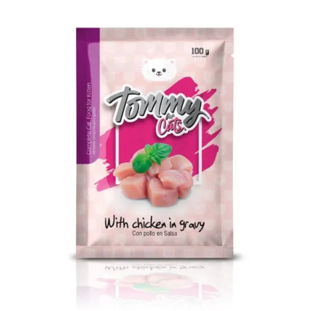 TOMMY POUCH GATITO TROZOS DE POLLO EN SALSA 100 Gr